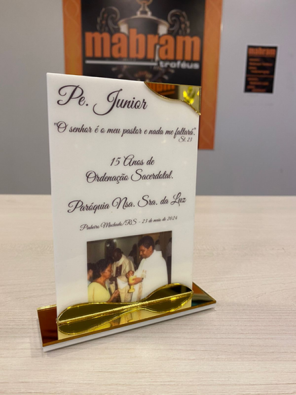 PLACA ACRÍLICA - 10X15 COM ACR ESPELHO 